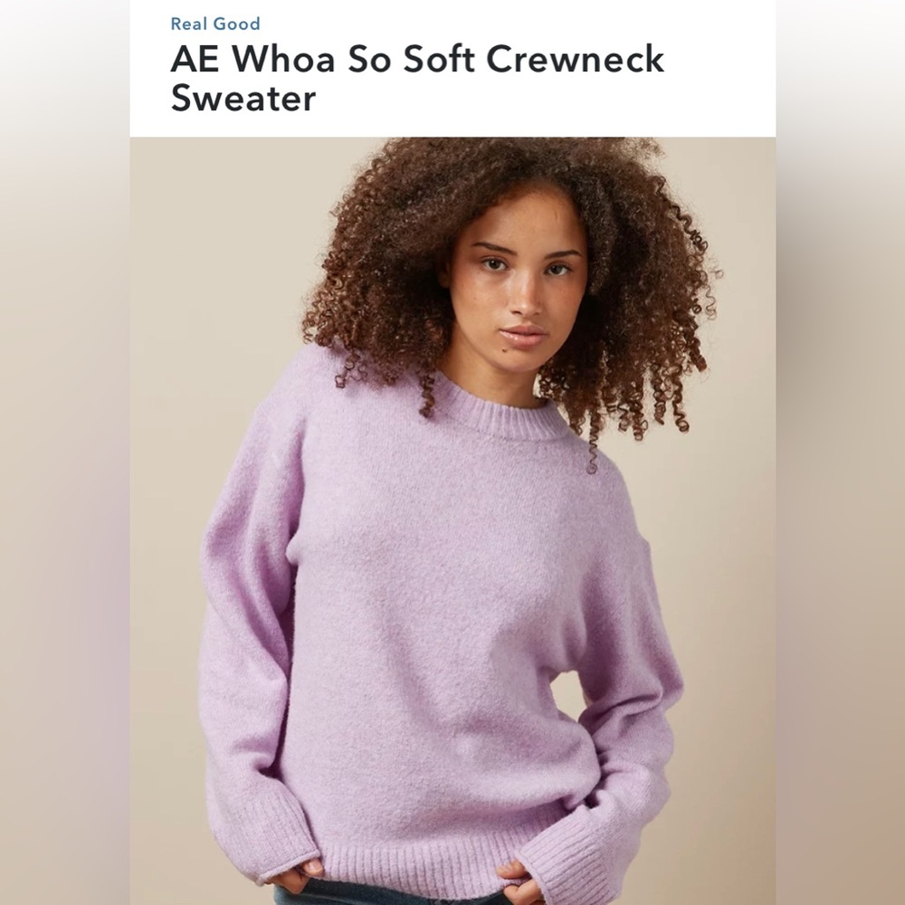Real Good
AE Whoa So Soft Crewneck Sweater Purple Small